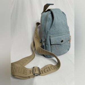 NWT True Religion Blue Denim Crossbody Bag